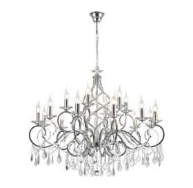 Torino Polished Chrome Crystal Ceiling Lights Diyas Tiered Crystal Fittings